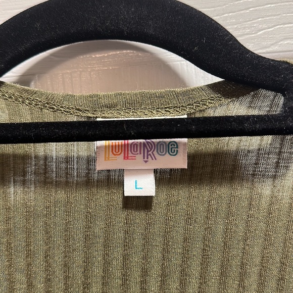 Lularoe Joy dark olive green sleeveless duster - Picture 3 of 3